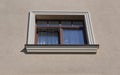 One window in the house. Bottom view. Royalty Free Stock Photo