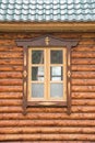 One window of the wooden orthodox church.