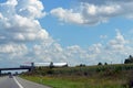 One wing of a blade for a wind turbine transported by a heavy haulage Royalty Free Stock Photo