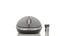 One wireless computer mouse, macro, isolated on white background. Royalty Free Stock Photo