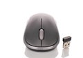 One wireless computer mouse, macro, isolated on white background. Royalty Free Stock Photo