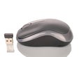 One wireless computer mouse, macro, isolated on white background. Royalty Free Stock Photo