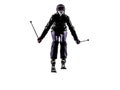 One woman skier skiing jumping silhouette Royalty Free Stock Photo