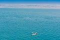 One woman swimming bathing Dead Sea Jordan Royalty Free Stock Photo