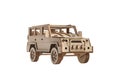 One wooden car toy - SUV off-road vehicle Royalty Free Stock Photo