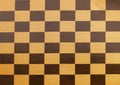 One wooden empty chessboard