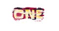 one, word in graffiti style, graphic design and typography