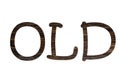 One-word old text on a white background Royalty Free Stock Photo