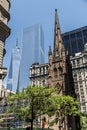 One World Trade Center church New York City USA Skyline Big Apple Royalty Free Stock Photo