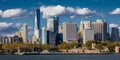 One World Trade Center, 'Freedom Tower', New York New York - waterfront view Royalty Free Stock Photo