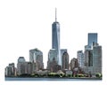 One World Trade Center and high-rise building isolated with clipping path Royalty Free Stock Photo