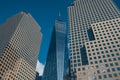 One World Trade Center tower in lower Manhattan against clear blue sky in New York City Royalty Free Stock Photo