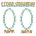 One Year Challenge Template. Decorative Frame Design. Vector Art.