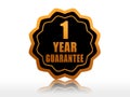 One year guarantee starlike label