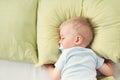 One year old baby in the bed Royalty Free Stock Photo