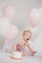 One Year Old Birthday Portraits Royalty Free Stock Photo