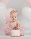 One Year Old Birthday Portraits Royalty Free Stock Photo