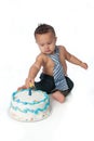 One Year Old Boy with Birthday Cake Royalty Free Stock Photo