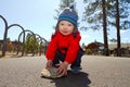 One Year Old Playing at Park Royalty Free Stock Photo