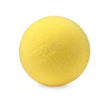 One yellow bath bomb isolated on white