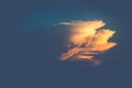 One yellow big cloud in blue sky Royalty Free Stock Photo