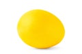 One yellow Easter egg isolated on white background Royalty Free Stock Photo