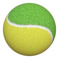One yellow-green tennis ball isolated on a white background Royalty Free Stock Photo