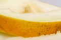 One yellow honeydew melon slice without seeds Royalty Free Stock Photo