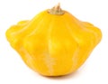 One yellow pattypan squash isolated on white background Royalty Free Stock Photo