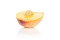 Raw Fresh Yellow peach isolated on white Royalty Free Stock Photo