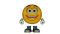 One yellow smile guy with the face and boots Royalty Free Stock Photo