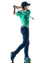 Man Golf golfer golfing isolated  white background Royalty Free Stock Photo