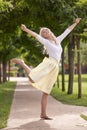 one young ecstatic woman portrait, 25 years old, carefree joyful