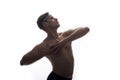 one young man, ballet dancer, upper body shot, shirtless topless, Royalty Free Stock Photo