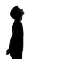 One young teenager boy or girl looking up Royalty Free Stock Photo