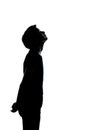 One young teenager boy or girl silhouette Royalty Free Stock Photo