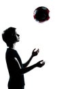 One young teenager boy girl silhouette Royalty Free Stock Photo