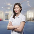One young woman, physiotherapist portrait,