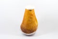 One yummy sugar rum baba isolated on a white background Royalty Free Stock Photo