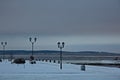 Onega lake embankment in Petrozavodsk city, Russia.
