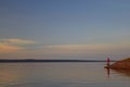 Onega lake at sunset