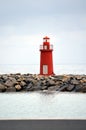 Oneglia Imperia Italy Red lighthouse Royalty Free Stock Photo