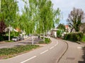 Onely woman riding a bike during coronavirus covid-19 lockdown in France