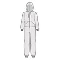 Onesie overall jumpsuit sleepwear technical fashion illustration with full length, hood, zipper closure, kangaroo pouch Royalty Free Stock Photo