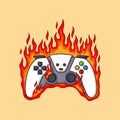 Onfire joystick game Illustration Controller Burn Vector Royalty Free Stock Photo