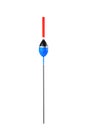 ong blue drop-shaped float with a red fishing antenna with fishing rod, fishing accessories Royalty Free Stock Photo