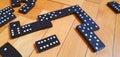 An ongoing game of dominoes Royalty Free Stock Photo