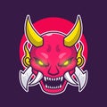 Oni Mask Demon Cartoon Vector Icon Illustration Royalty Free Stock Photo