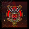 Oni mask mascot esport logo design Royalty Free Stock Photo
