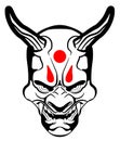 Oni mask vector eps Hand drawn, Vector, Eps, Logo, Icon, silhouette Illustration by crafteroks for different uses. Royalty Free Stock Photo